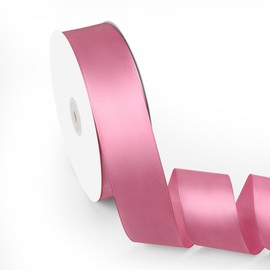 Quhora 1-1/2" x 100 Yards Satin Ribbon - Wide Silk Rose Gold Ribbon with Spool - Ideal for Gift Wrapping, Floral Bouquets, Crafts, Wedding Party Decorations, Christmas and Sewing Projects