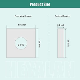 Heyalan Shower Arm Flange Plate Polish Chrome Modern Shower Escutcheon Cover Plate 1.95'' Shower Head Arm Replacement Cover Plate, Square Escutcheon Wall Cover 1pc