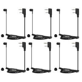 Retevis Walkie Talkie Earpiece with Mic, Coil Tube, 2 Pin, for RT22 RT68 RT21 H-777 RT27 H777S RT85 RB68, Compatible with Baofeng UV-5R, Kenwood, Pxton 2 Way Radio, Two Way Radio Earpiece(6 Pack)