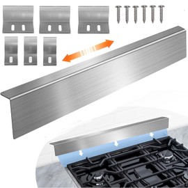15.7" - 30" Stove Gap Filler,Slide-in Range Rear Filler Kit-Stainless Steel Backsplash for Stove,Range Gap Filler,Stove Trim Kit with Most Brands Between Stove and Backsplash,Oven Gap Filler(Silver)
