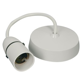 Merriway BH03026 Ceiling Rose 9" Flex & Holder White Pre-Wired -1 Pcs