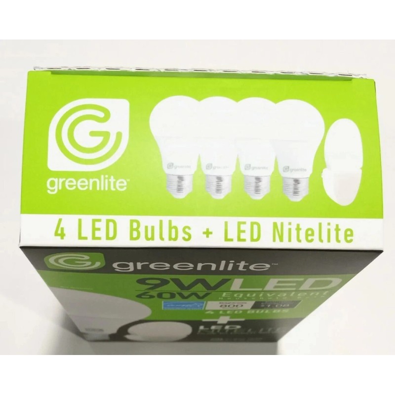 Greenlite A+ 4x9W LED Light Bulb + LED NITELITE GREENLITE