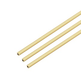 VictorsHome Brass Round Tube, 2mm OD 0.5mm Wall Thickness 300mm Length Metal Seamless Straight Tubing for DIY Crafts Model 3pcs