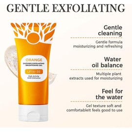 Gel Exfoliante de Naranja, Exfoliante Facial Hidratante de Limpieza Profunda, Exfolia Suavemente, Elimina los Puntos Negros para Todo Tipo de Pieles (2PCS)
