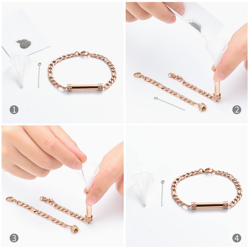 Minicremation Cylinder Cremation Urn Bracelet for Ashes Stainless Steel Memorial