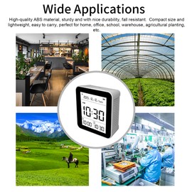 14 in 1 Tuya WIFI Intelligent Air Quality Monitor Indoor CO2 Detector CO2/CO/TVOC/HCHO/PM2.5/PM1.0/PM10/Temperature/Humidity/Time/Date/Alarm/Timer/Stopwatch Support Remote APP Control Alarm Function for Home Office