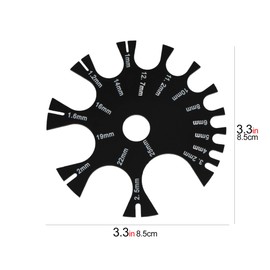 CAIRIAC Body Jewelry Piercings Gauge Measurement Wheel, Acrylic Profession Gauge Measuring Tool for Jewelry, 18G (1mm) to 1" (25mm) Gauge Size Chart for Ears, Nose, Belly, Barbell, Tongue (Black)