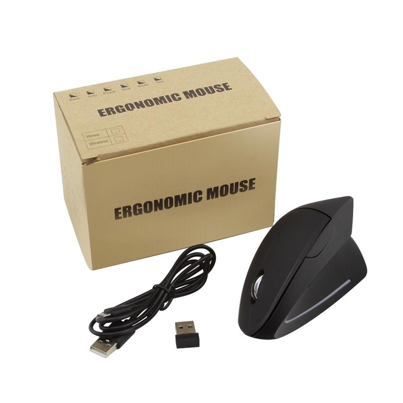 Wireless Vertical Ergonomic Optical Mouse Rechargeable Mouse with USB for