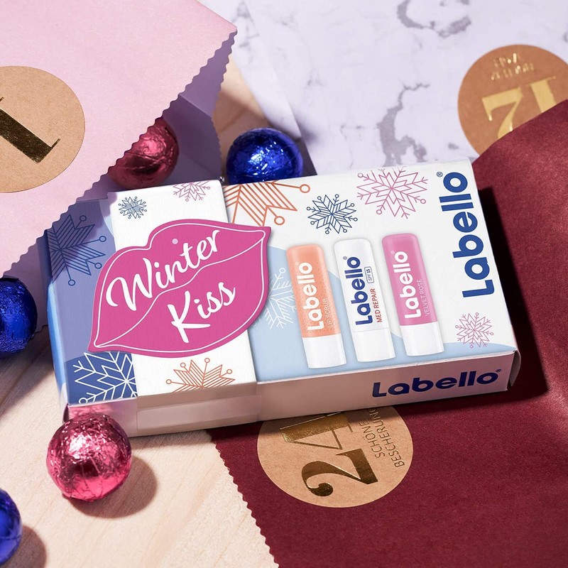 Labello Winter Kiss Gift Set, Winter Care Set with SPF,