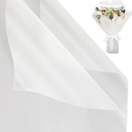 NESCCI 20 Sheet Flower Wrapping Paper - Waterproof Floral Bouquet Wrapping Paper, Florist Supplies Packaging Paper for Wedding Birthday Gift DIY(Transparent White)