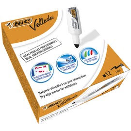 BIC Velleda 1711 Whiteboard Marker 1.6 mm Pack of 12 Black