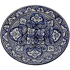 Ceramic Plates Moroccan Handmade Safi Serving Plate Large 14 Inches