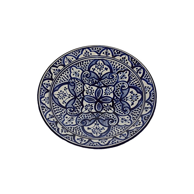 Ceramic Plates Moroccan Handmade Safi Serving Plate Large 14 Inches