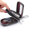 Aileder Key Case Genuine Leather Double Zip Car Key Ring