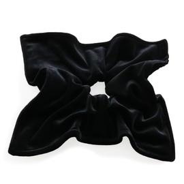 JewelVOX Scrunchie, Hair Elastic, Women's Square, Velour, Large, Square, Adult, Cute (Black)