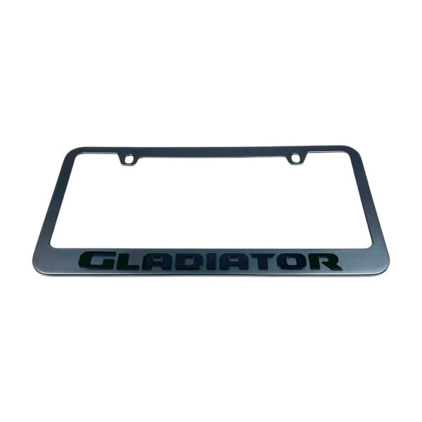 Jeep Gladiator Black License Plate Frame - Black Logo
