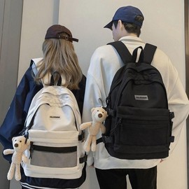Men Women Student Casual Mesh Multi-Pocket Fashion Backpack Student Backpack Bag New Semester casual backpack black