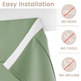 Vatge Small Door Window Curtains Privacy Thermal Insulated Window Coverings for Front Glass Door Tie Up Shade for Home Office, 1 Panel, W26 x L20, Sage Green