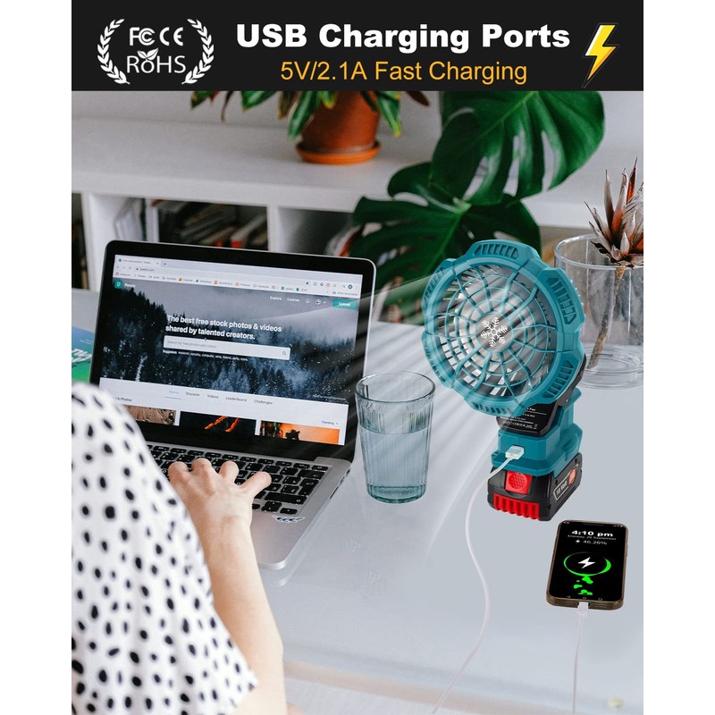 Taingwei Portable Clip on Fan for Bosch 18v battery,Battery Powered