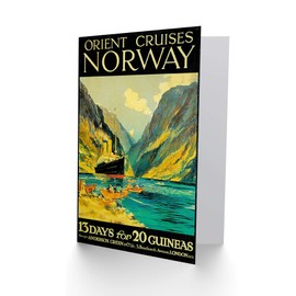 Wee Blue Coo TRAVEL ORIENT CRUISES NORWAY FJORD SHIP LONDON UK GREETINGS CARD