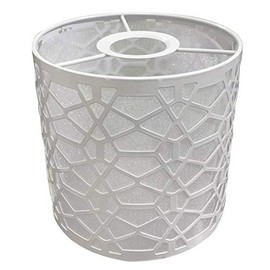Metal Bulb Guard Lamp Cage for Pendant Light, White Ceiling Pendant Light Lampshade Frame Ceiling Fan Light Bulb Covers, Open Style DIY Lamp Shade Replacement Accessories (3)