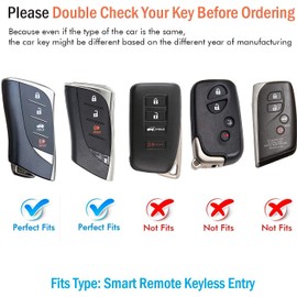 Tukellen for Lexus Leather Key Fob Cover with Keychain Compatible with Lexus 2018-2024 ES350 LC500 LC500h LS500 LS500h 2019-2024 UX200 UX250h ES300h 2020-2024 GX460 Smart Key-Black