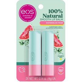 eos 100% Natural Lip Balm, Watermelon Frosé, All-Day Moisture, Lip Care Products, 0.14 oz, 2-Pack