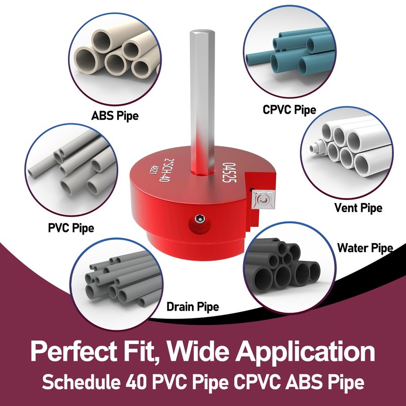 Mskilrh PVC Fitting Saver PVC Pipe Reamer 1/2 Inch Head,