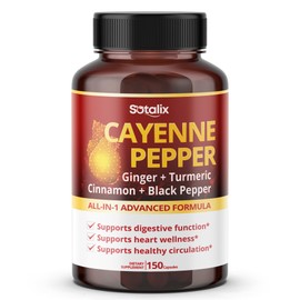 Cayenne Pepper, with Ginger, Turmeric, Cinnamon, Black Pepper - Digestion Support (150-day Supply)
