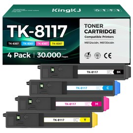 TK8117 TK-8117 Toner Cartridge 4Pack High Yield Replacement for TK-8117K TK-8117C TK-8117M TK-8117Y Compatible with Kyocera ECOSYS M8124cidn M8130cidn Multifunctional Printer Black Cyan Magenta Yellow