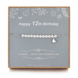 TISSGIRL 12 Year Old Girl Gifts - Sweet Pearl Bracelet Gifts for 12 Year Olds Girls, Adjustable Pearl Bracelet, Presents for 12 Year Old Girls Ideas