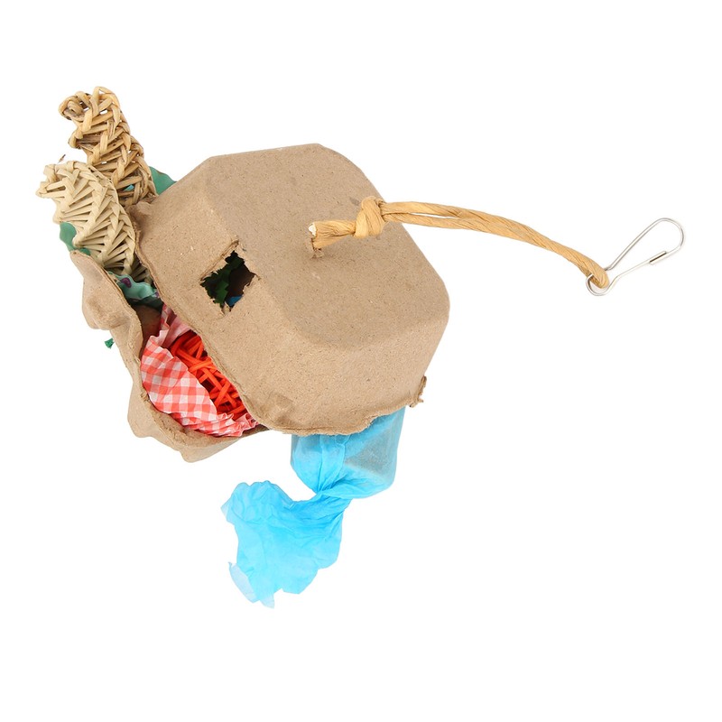 Bird Foraging Box Toys Fun Colorful Shredding Paper Sola Wood
