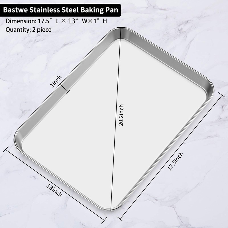 Baking Sheet Set of 5, Bastwe 18 inch Commercial Grade