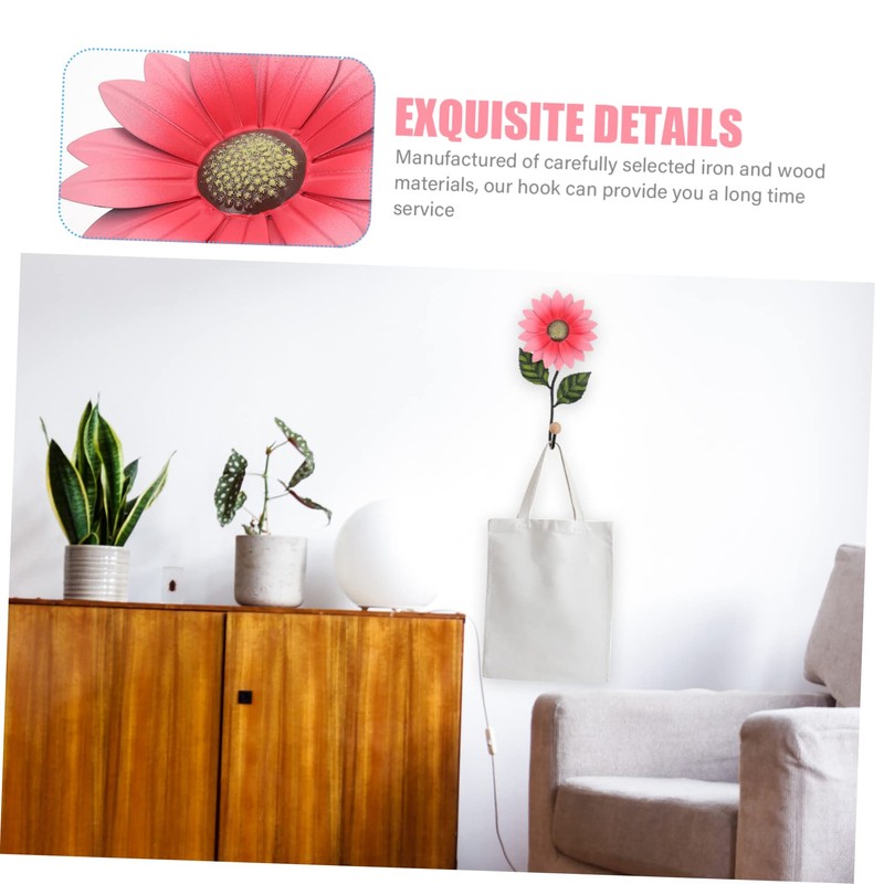 BESPORTBLE Wall Hanging Hook Creative Iron Sunflower Decor for Home