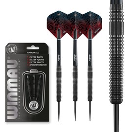 WINMAU Solaris Pro Specialist Tungsten 21 Gram Steel Tip Darts Set with Flights and Shafts (Stems)