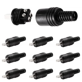 KUOQIY 10 PCS 2 Pin DIN Speaker Plug, 2 Pin HiFi Loudspeaker Cable Connector with Screw Terminals and Kink Protection, with Screwdriver, for HiFi Loud Speaker Devices