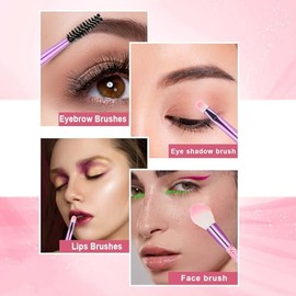 Juego de 10 brochas de maquillaje de cristal con purpurina, lindas brochas de maquillaje brillantes, corrector profesional, sombra de ojos, delineador