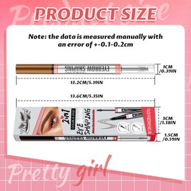 2in1 Augenbrauenstift mit Gel, Microblading pen & wasserfester brow pencil – ideal für lidschatten stift & haarklammern damen, mit 4 Gabelspitzen, 2-in-1 Brow Pen, 2025 Neu Microblading (01#Hellbraun)