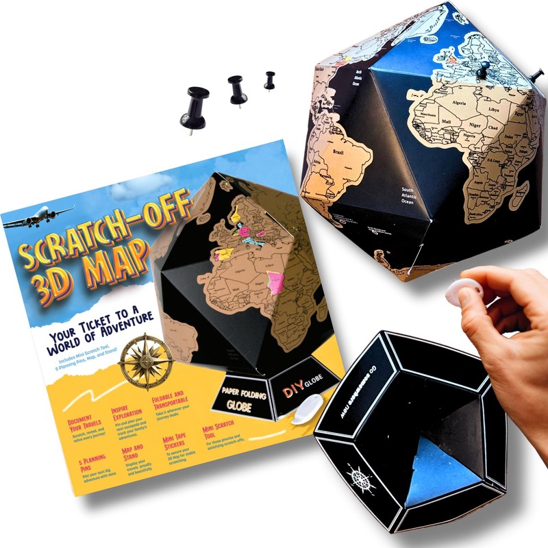 5 Minute Build It Scratch Off World Map - Fun