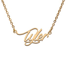 Tyler Name Tag Necklaces for Her His Friends Familys Relationship Memory Jewelry Gift