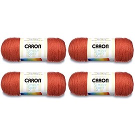 Caron Simply Soft-Pack of 4 Balls-170g Each Ball-Persimmon
