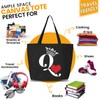 shop4ever Queen of Hearts Heavy Canvas Tote with Zipper Reusable