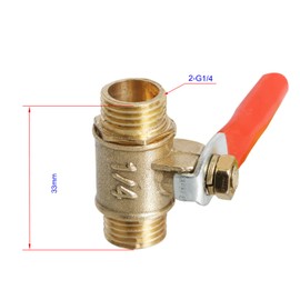 Ohamtes 4Pcs Ordinary Brass Ball Valve G 1/4" Male Thread xG 1/4" Male Thread Valve, 2 Point Double Male Thread Ball Valve, Used for Fluid Control of Water, Oil, Various Solvents, Gas, Natural Gas, Galvanized Steel Pipes, Copper Pipes, Aluminum-Plastic C