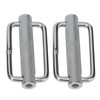 2Pcs Slide Buckle 316 Stainless Steel Rectangle Adjustable Knurled Roller