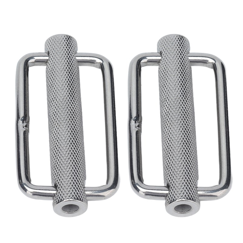 2Pcs Slide Buckle 316 Stainless Steel Rectangle Adjustable Knurled Roller