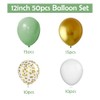 ZOOYOO 50pcs Balloons 12 Inch Sage Green Gold White Confetti