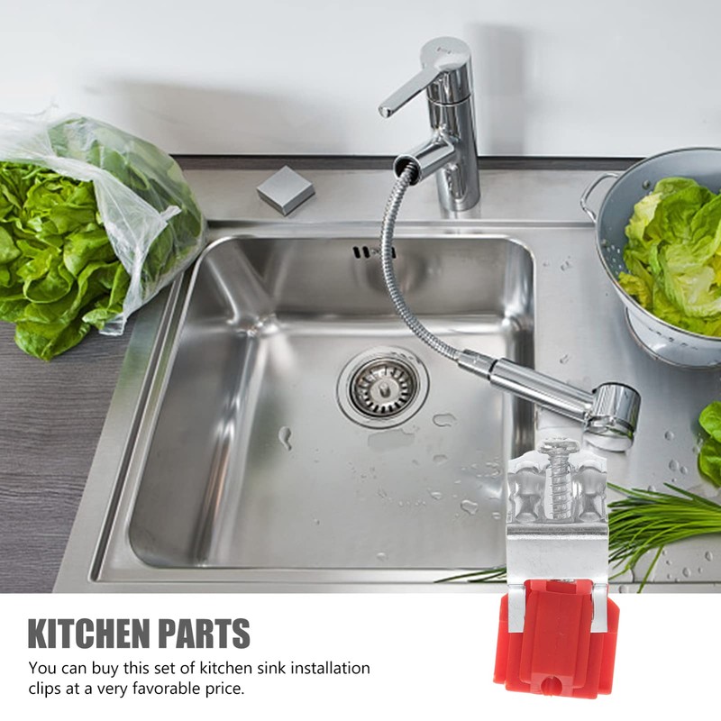 VILLCASE Kitchen Sink Mounting Brackets Kitchen Fixing Clamps Sink Brackets