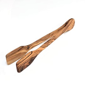 Traditional Olive Wood Kitchen Tongs Length 25m Wooden Utensils Kitchen Tongs BBQ Tongs
