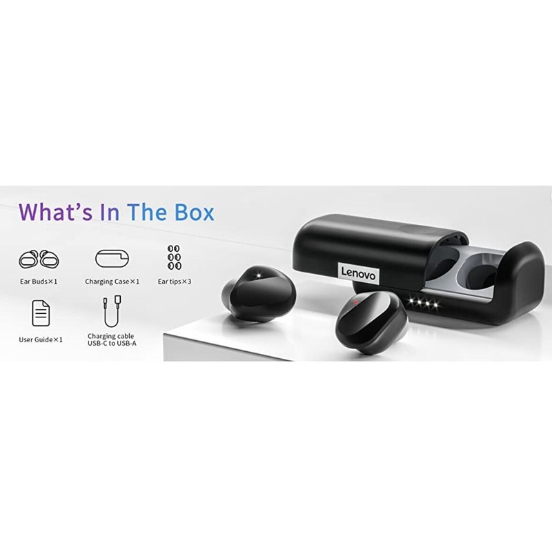 Lenovo True Wireless Earbuds Bluetooth 5.0 IPX5 Waterproof - NEW