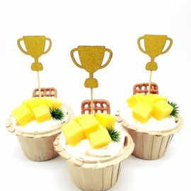 HNFCH Champion's Birthday Party Decor Trophy Cupcake Toppers Sports-themed game day party decorations 20PCS